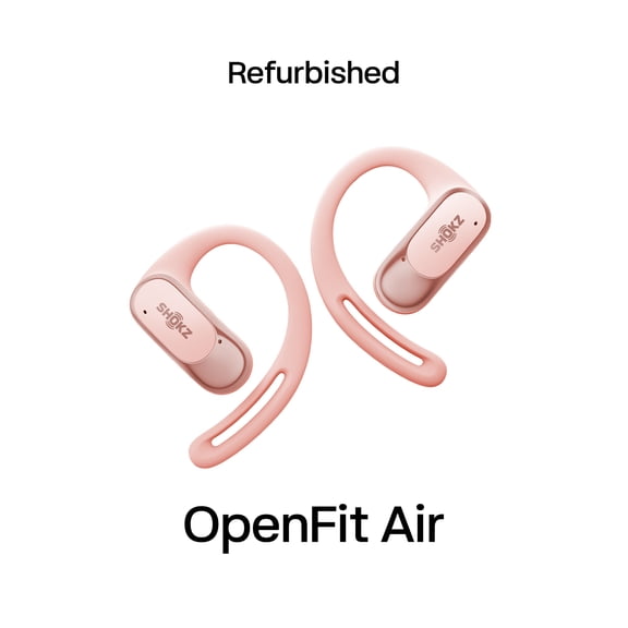 Restored Shokz OpenFit Air - Open-Ear Headphones, True Wireless Earbuds, Water Resistant, Secure Earhooks for Daily Use, pink