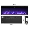 thumbnail image 5 of VEVOR 60 inch Electric Fireplace, Three-Sided Glass Wall Mounted Recessed Fire Place with Remote Control, Timer, 1500W, Adjustable Flame Color Brightness,Overheat Protection, for Living Room,Bedroom, 5 of 9