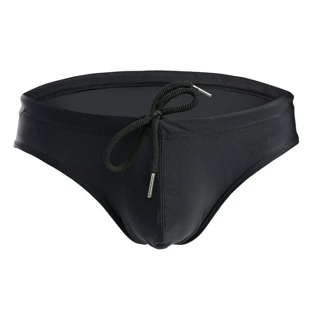 Summer Code Mens Solid Swim Briefs Drawstring Bikini Sport Swimsuit