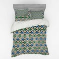 thumbnail image 2 of Ambesonne Moroccan Bedding Set 3 Pcs, Hexagon Stars Pattern, Twin, Green Blue Black, 2 of 3