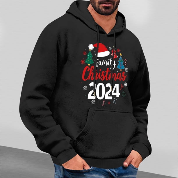Fiudx Sudadera Navideña para Hombre, Ligera y Transpirable, con Cuello Curvo Cómodo, Ideal para Deportes y Ejercicio, Correr, Gimnasio y Ciclismo, Ideal para Estilos de Vida Activos.