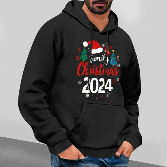 Fiudx Sudadera Navideña para Hombre, Ligera y Transpirable, con Cuello Curvo Cómodo, Ideal para Deportes y Ejercicio, Correr, Gimnasio y Ciclismo, Ideal para Estilos de Vida Activos.