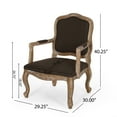 thumbnail image 3 of Noble House Birdsong Fabric Upholstered Wood Expandable 7 Piece Dining Set, Natural Brown and Brown, 3 of 16