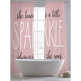 thumbnail image 5 of Pink Sheer Curtains 84 Inch Length 2 Panels Set, She Leaves A Little SPARKLE Wherever She Goes Voile Window Treatment Rod Pocket Curtains Sheers Drapes for Bedroom/Living Room/Kitchen 52"x84"x2, 5 of 7