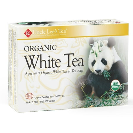 Uncle Lee’s Organic White Tea - Premium Tea for Everyday Wellness, Low Caffeine, Antioxidant-Rich White Tea Bags, Individually Wrapped, 100 Count