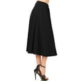 thumbnail image 2 of Women's Casual Relaxed Fit Elastic A-Line Solid and Floral Printed Midi Long Skirt, 2 of 4