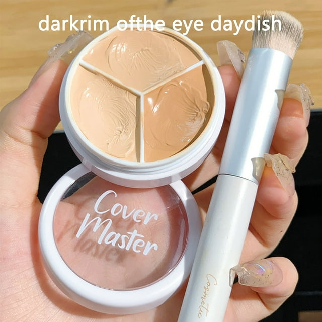 Fiudx Corrector Tricolor, Cobertura Impecable con Brocha, Fórmula Ligera para Todo Tipo de Piel, Larga Duración, Antimanchas, Corrector de Ojeras, Esencial para El Maquillaje Diario, 4,5 G Cada Uno