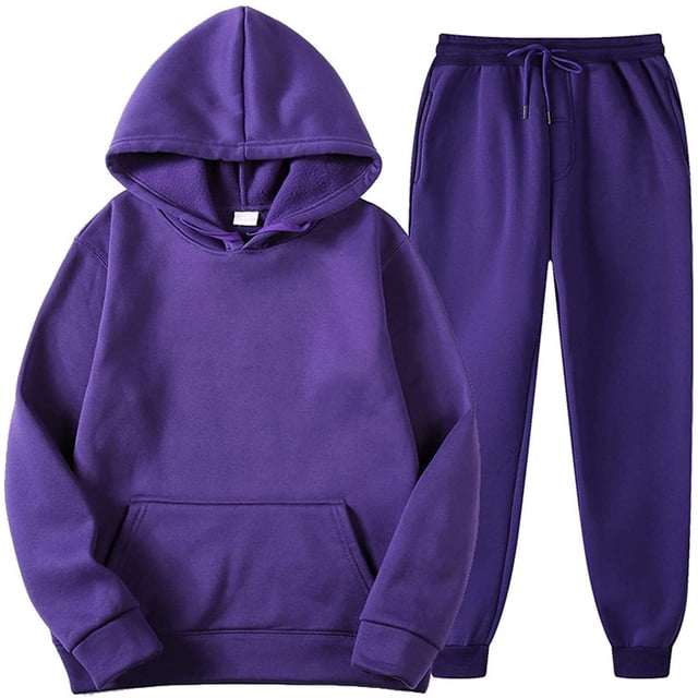 Trajes de 2 Uds., Chándales Deportivos Para Hombres Y Mujeres, Jersey de Manga Larga, Sudaderas Con Capucha, Sudadera Y Pantalones de Chándal, Traje de Otoño Invierno Odeerbi ODB-6