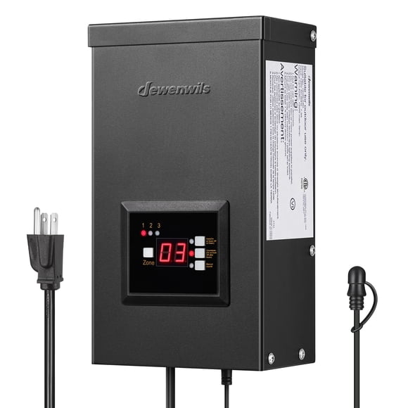 Transformador de baja tensión DEWENWILS 200W con temporizador y fotocélula