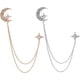 thumbnail image 1 of 2 broches de estrella y luna de 171 mm en 2 colores con cadena y pedrería, 1 of 6