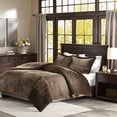 thumbnail image 3 of Parker Corduroy Plush Comforter Mini Set Brown Full/Queen, 3 of 3