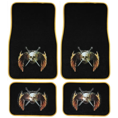UAA Coat of arms death Universal Front & Rear Carpet Floor Mats set for Car Truck