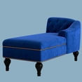thumbnail image 4 of HestiNysus Indoor Chaise Lounge ,Tufted Velvet One Arm Chaise Lounge for Living Room & Bedroom，Blue, 4 of 5