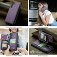 thumbnail image 4 of for Samsung Galaxy S24 FE Wallet Case with Card Holder, RFID Blocking Credit Slots Kickstand Shockproof Phone Cover for Women Men, Purple, 4 of 18