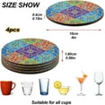 thumbnail image 4 of GZHJMY Mexican Talavera Round Coaster, 4 Pcs Heat Resistant Absorbent Drink Coaster for Kitchen Bar Cafe Decor, 4 of 7