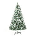 thumbnail image 1 of HOMCOM 6' Unlit Artificial Christmas Tree Hinged Flocked Xmas Tree w/ Stand, 1 of 10