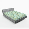 thumbnail image 2 of Ambesonne Tropical Vibes Fitted Sheet, Eucalyptus Pattern, Queen Size, Almond Green Marigold, 2 of 5