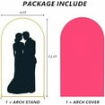 thumbnail image 3 of Arch Backdrop Stand and Cover Set, 7.2FT Metal Photo Balloon Arch Backdrop Stand for Wedding Birthday Party Baby Shower Ceremony Graduation Decoration, Fushia, 3 of 7