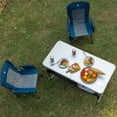 thumbnail image 4 of Folding Camping Table with Storage, Strengthened Aluminum Composite Desktop and Adjustable Legs, Camping Kitchen Station, 4 of 8