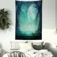 thumbnail image 3 of Halloween Tapestry, Spooky Teal Forest Moon and Vain Branches Mystical Haunted Horror Rustic Imagery Print, Wall Hanging for Bedroom Living Room Dorm Decor, 40W X 60L Inches, Teal, by Ambesonne, 3 of 5