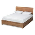 thumbnail image 2 of Baxton Studio Eleni Modern Full Rubberwood Standard Bed with Storage, Ash Walnut, 2 of 12