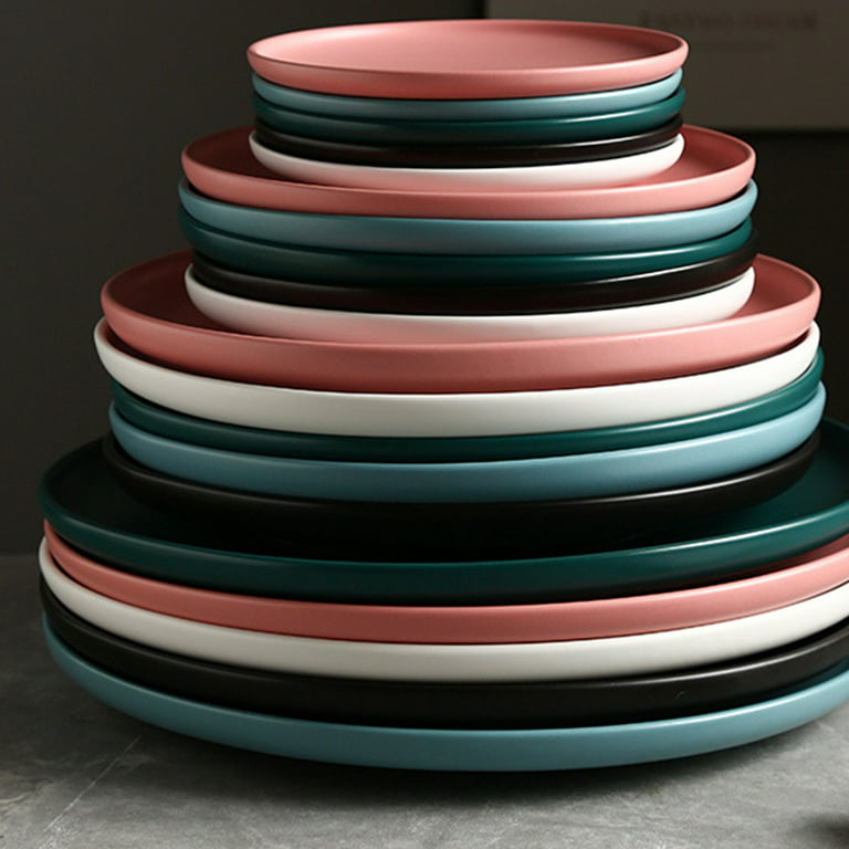 Ceramic Pasta Steak Plate Square Solid Color Tableware Divided