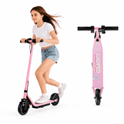 Kids Electric Scooter Ages 6–14, Pink Foldable Electric Scooter, 250W Motor, up to 10 miles Range, 9 mph Lightweight Ride-on for Girls