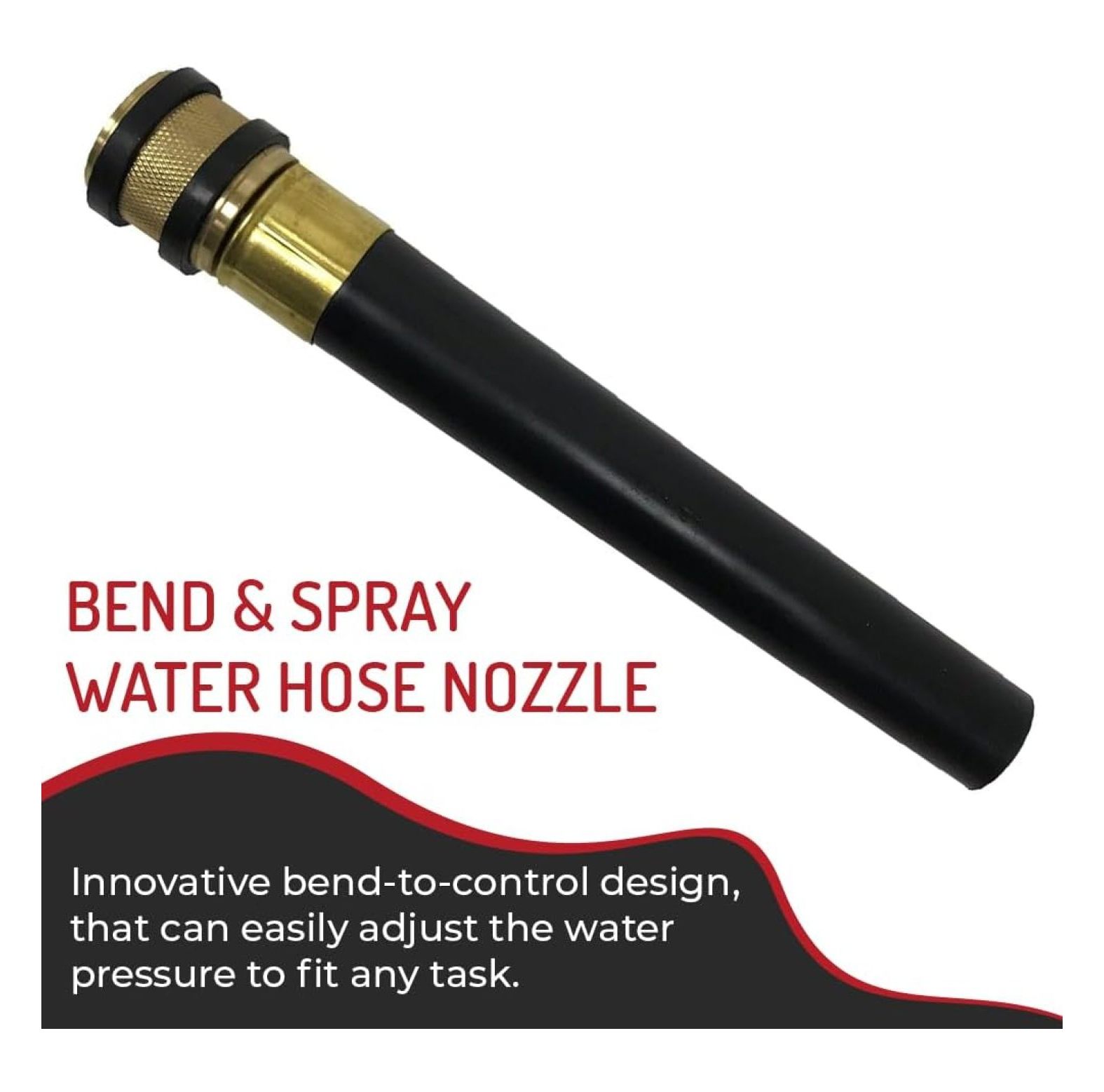 Hi-Tech Adjustable Bend & Spray Water Hose Nozzle – Heavy-Duty, Leak-Proof Nozzles for Car Washing and Lawn Care (4 Pack)