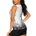 thumbnail image 3 of Balery Cute Cat Meadow Sketch Camiseta sin mangas estampada ligera para mujer, tops de entrenamiento sin mangas, camisetas de yoga transpirables de secado rápido.-XX-Large, 3 of 7