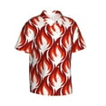 thumbnail image 2 of Kll Men'S Hawaiian Shirt Short Sleeve Button Down Beach Shirts-Fire Symbols, 2 of 8