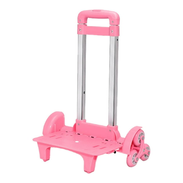 Carrito de mano para subir escaleras con seis ruedas, carrito de almacenamiento versátil para exteriores, carrito de mudanzas con asa telescópica Rosa