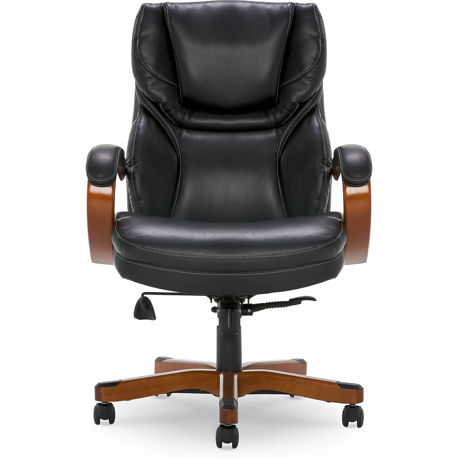 Serta Conway Big and Tall Executive Office Chair - Ergonomic Lumbar Support, Bonded Leather, Padded Armrests, High Back Computer Desk Chair, Black