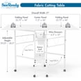 thumbnail image 3 of Sew Ready Folding Sewing Craft Table with Storage Drawers and Wheels, White/White, 3 of 9