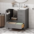 thumbnail image 6 of Harper & Bright Designs 30" Bathroom Vanity with Sink Combo, Bathroom Floor Cabinet with Soft Close Door and Drawers , Gray, 6 of 20