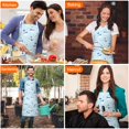 thumbnail image 4 of Light Blue Christmas Snowman Apron-Garden Aprons for Women with Pockets-Cotton Linen Waterproof Kitchen Cooking Gardening Aprons Adjustable for Kitchen,Cooking,BBQ and Salon 32"x27", 4 of 7
