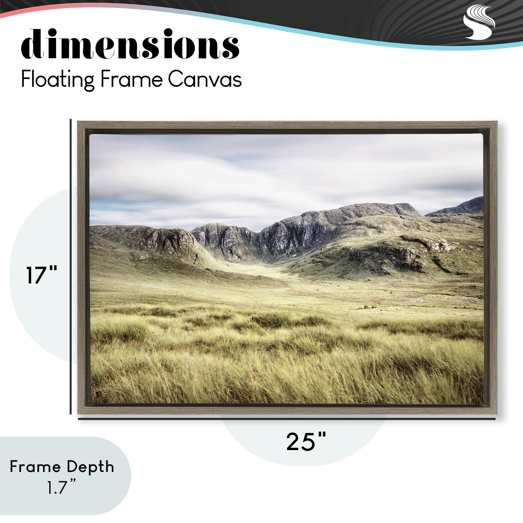 Stupell Industries Irish Countryside Hills Brown Framed Floater Canvas Wall Art, design by Andy Amos
