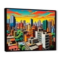 thumbnail image 2 of Designart "Sao Paulo Cityscape Popart Colorful" Sao Paulo Floater Framed Canvas Art Print, 2 of 7