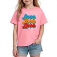 thumbnail image 3 of Piuwrlz Short Shirts Sleeve Kids Girls Graphic T-Shirts Cotton Pullover Pink Size 5 Years, 3 of 10