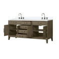 thumbnail image 3 of Laurel 72 in W x 22 in D Grey Oak Double Bath Vanity, Cultured Marble Top, and Faucet Set, 3 of 5