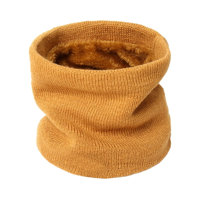 Qarigey Bufandas de punto cálidas Unisex para hombre y mujer, bufandas de punto elásticas gruesas, calentador de cuello para niños, bufanda Sombreros Jengibre