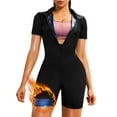 thumbnail image 5 of Sport Sweat Romper Compression Zipper Closure Stand Collar Sauna Suit Short Sleeves Calorie Burning Workout Sweat Suit High Elastic Waist Trainer Full Body Shaper, 5 of 8