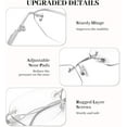 thumbnail image 4 of LUFF Rimless Reading Glasses for Women Blue Light Blocking Lightweight Metal Classic Computer Readers Anti Eyestrain Case, 4 of 8