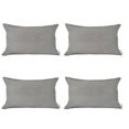 thumbnail image 2 of Boho-Chic Set of 4 Handcrafted Decorative Throw Pillow Cover Solid Jacquard 12" x 20" Ivory Lumbar Pillowcase for Couch, Bedding, 2 of 4