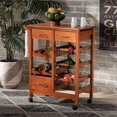 thumbnail image 4 of Baxton Studio Crayton Brown Finished Wood Kitchen Storage Cart, 4 of 15