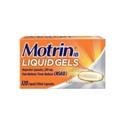 Motrin IB Liquid Gels, Ibuprofen 200mg, Pain & Fever Relief, 120 Count