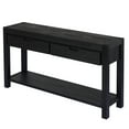 thumbnail image 6 of Lunale 55.1" Console Table with 2 Drawers and 1 Shelf, Rectangular Table with Acacia Veneer for Entryway, Living Room, Black, 6 of 7