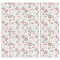 6 Pcs Pioneer Flower Floral Print Pattern Kitchen Towels, Funny Microfiber Dish Towel Set, 18" X 26" Tea Towels