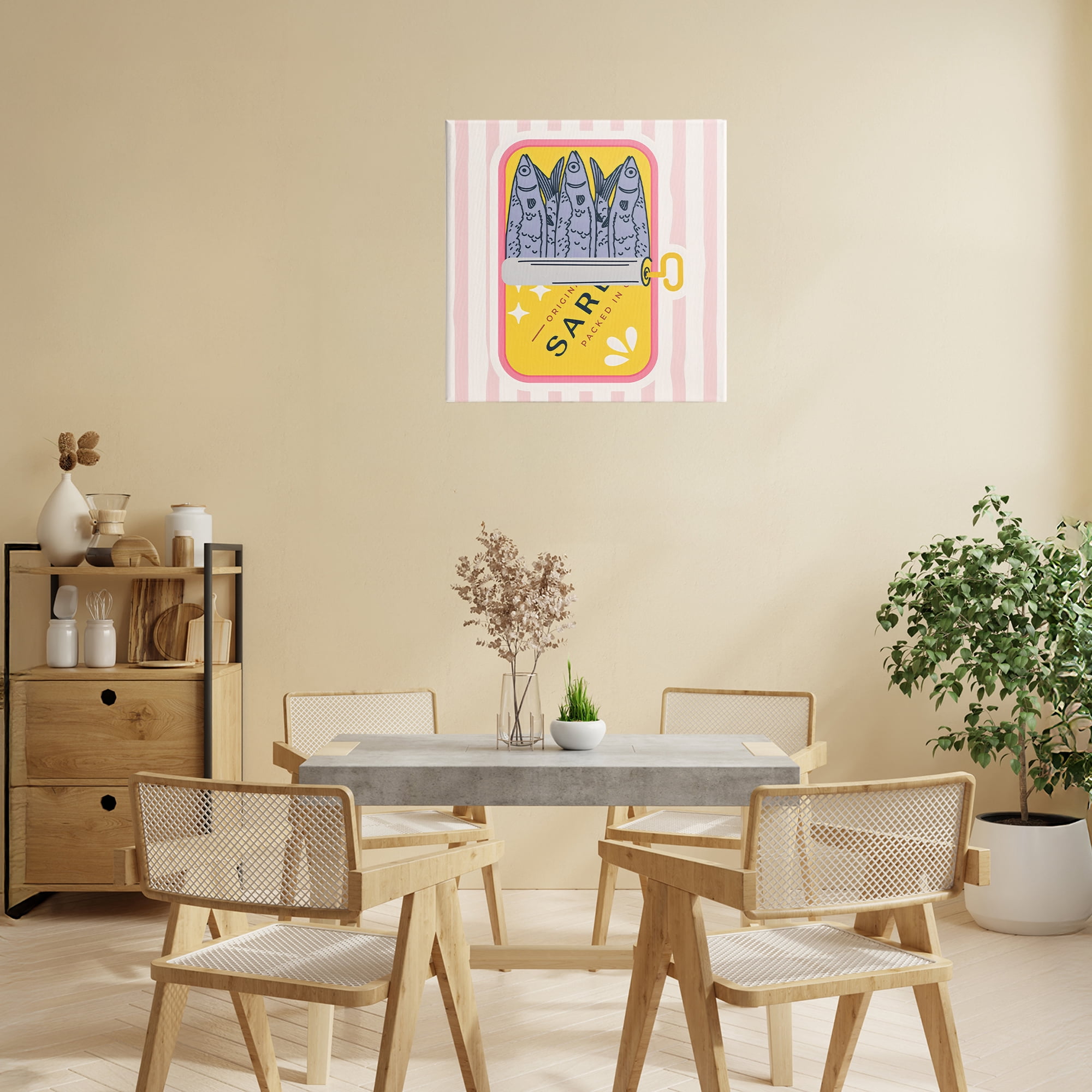 Stupell Industries Yellow Sardine Tin Canvas Wall Art, design by Creative Studio