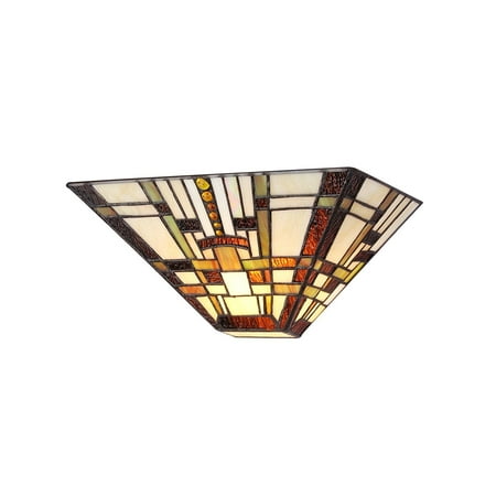 Mission Style Wall - Chloe Lighting CH33290MS12-WS1 Tiffany Style Mission 1-Light Wall Sconce, 12-Inch, Multicolored
