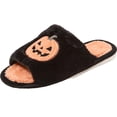 thumbnail image 4 of Halloween Slippers for Women Funny Pumpkin Print Open Toe Plush Cotton Slippers Anti-slip House Warm Shoes, 4 of 5